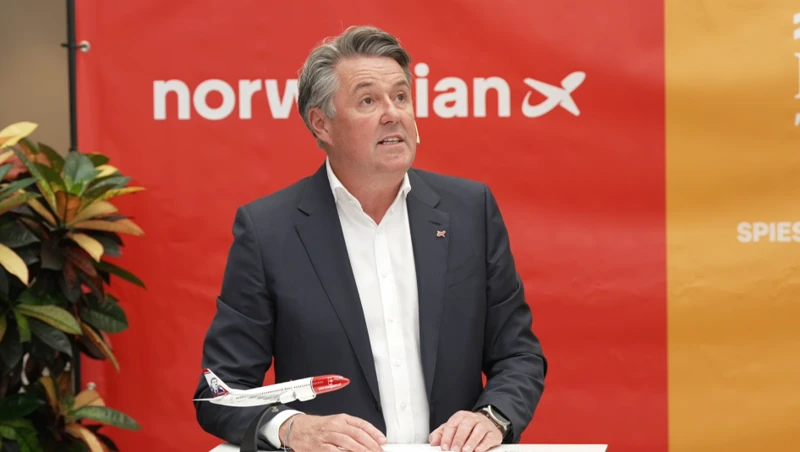 Geir Karlsen actual CEO de Norwegian Air Shuttle durante la rueda de prensa de hoy en la que ha anunciado la compra de Nordic Leisure Travel Group. Foto: Norwegian